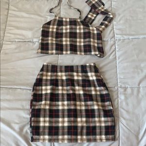 Plaid Skirt Set